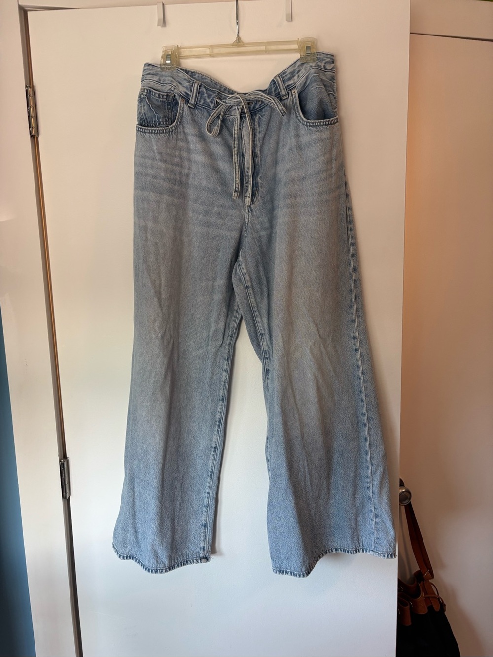 Madewell Super Wide Leg Drawstring Jeans